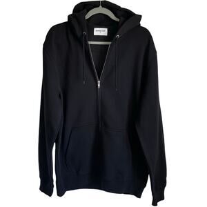 Melrose Place Plain Black Full Zip Hoodie Sweatshirt Men's M NWOT Style 1974296